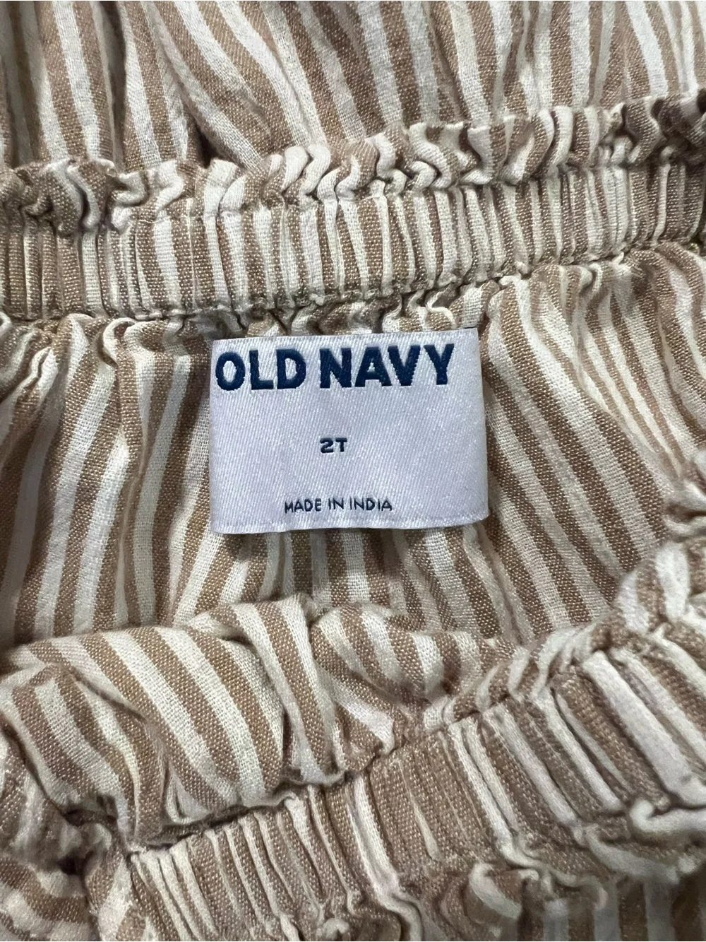 Old Navy Beige and White Striped Sundress